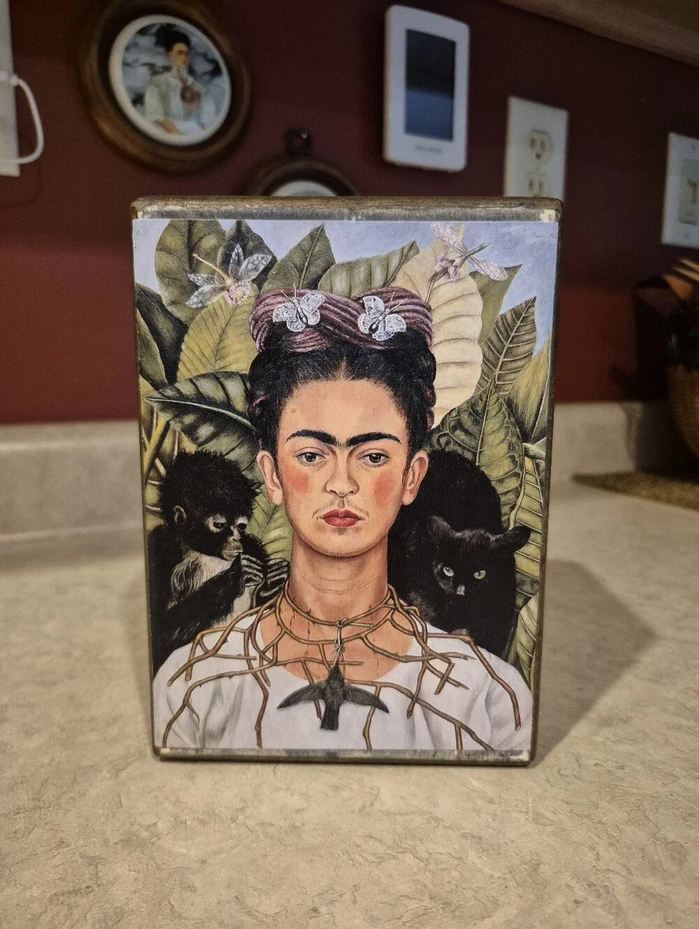 Frida Kahlo Portrait Decorative Wooden Box - One Of A Kind